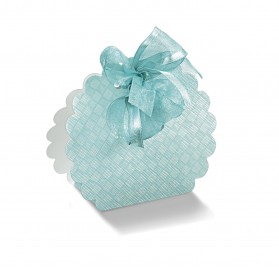 BORSA ROTONDA quadri celeste 58x40x85