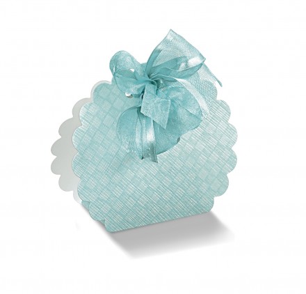 BORSA ROTONDA quadri celeste 58x40x85