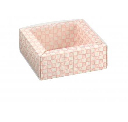 QUADRETTO+FASCETTA quadri rosa 60x60x32