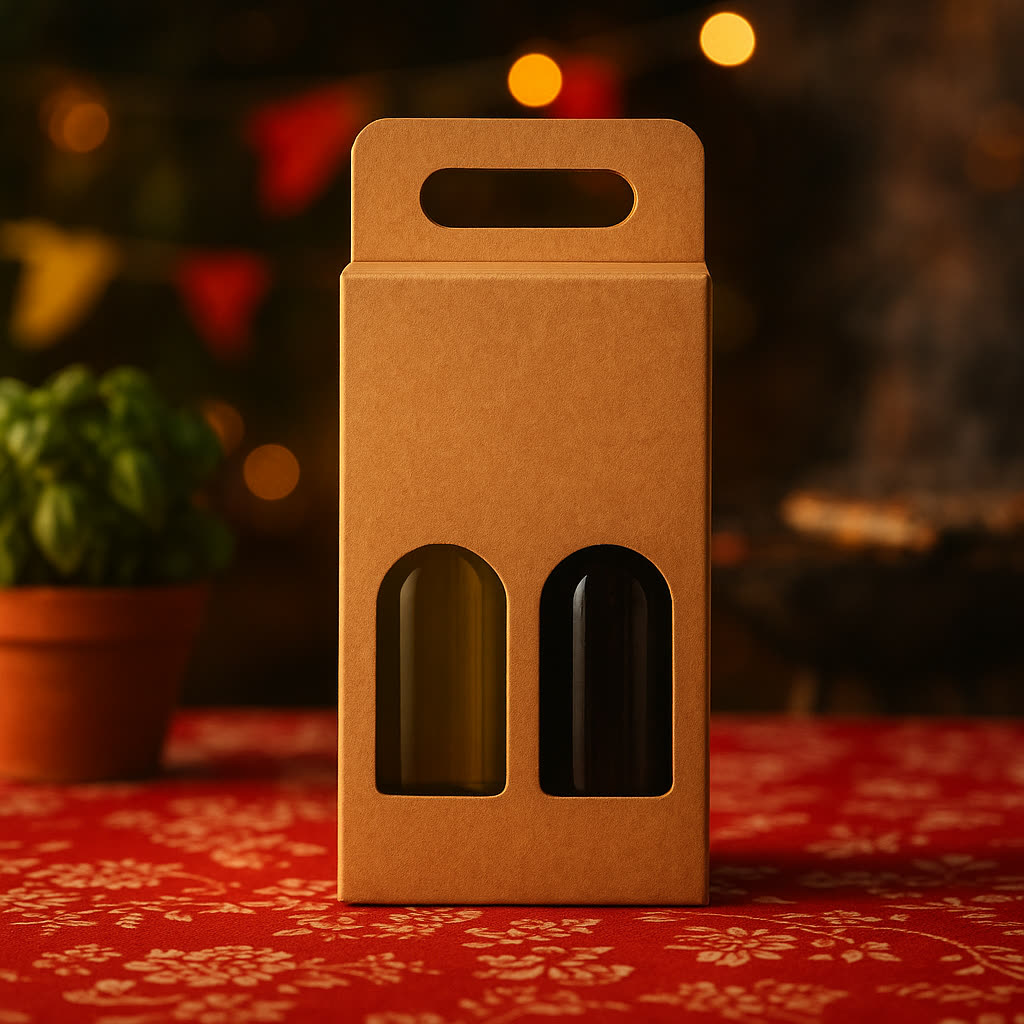 Caixas kraft para garrafas e brindes