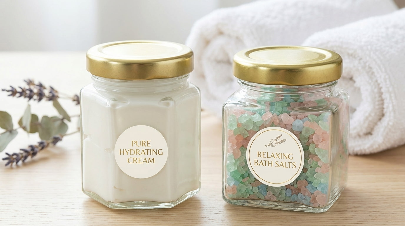 glass jars for artisan cosmetics