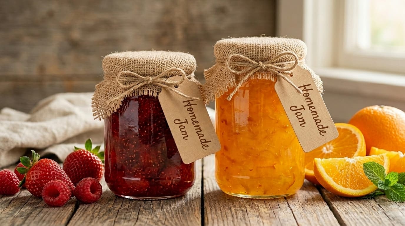 des bocaux en verre mettant en valeur des produits artisanaux