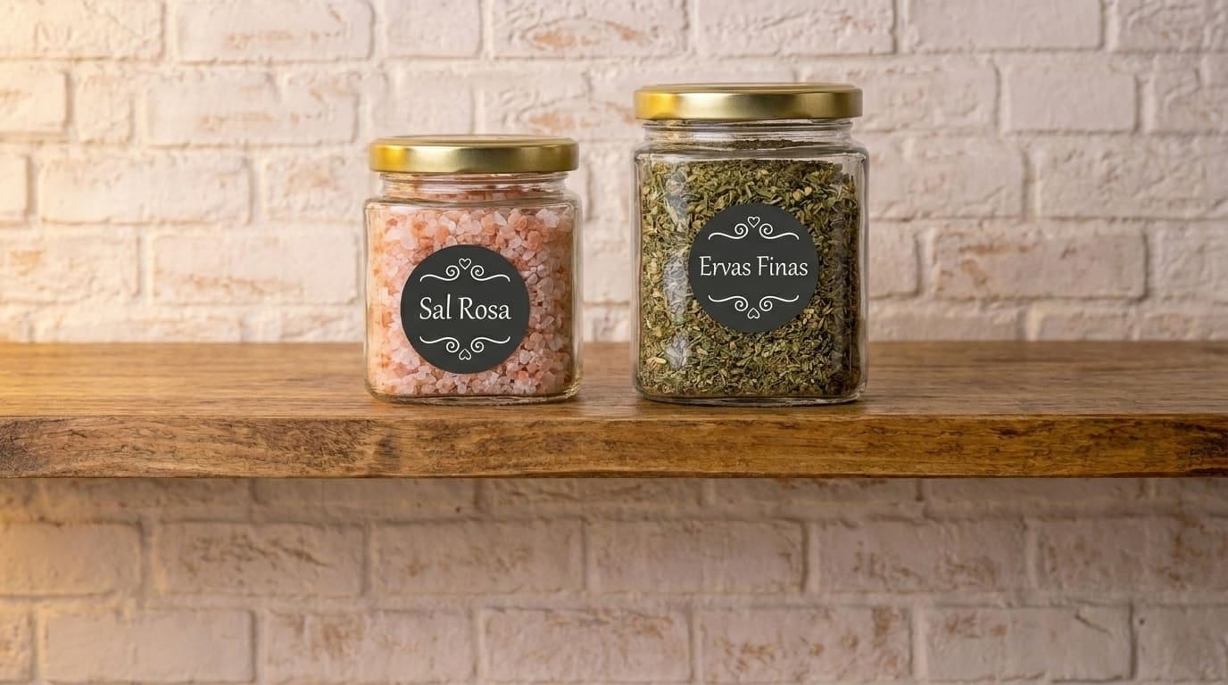 Pixel Glasgefäße 150ml und 212ml mit goldenem Deckel zum Aufbewahren größerer Mengen an Gewürzen.
