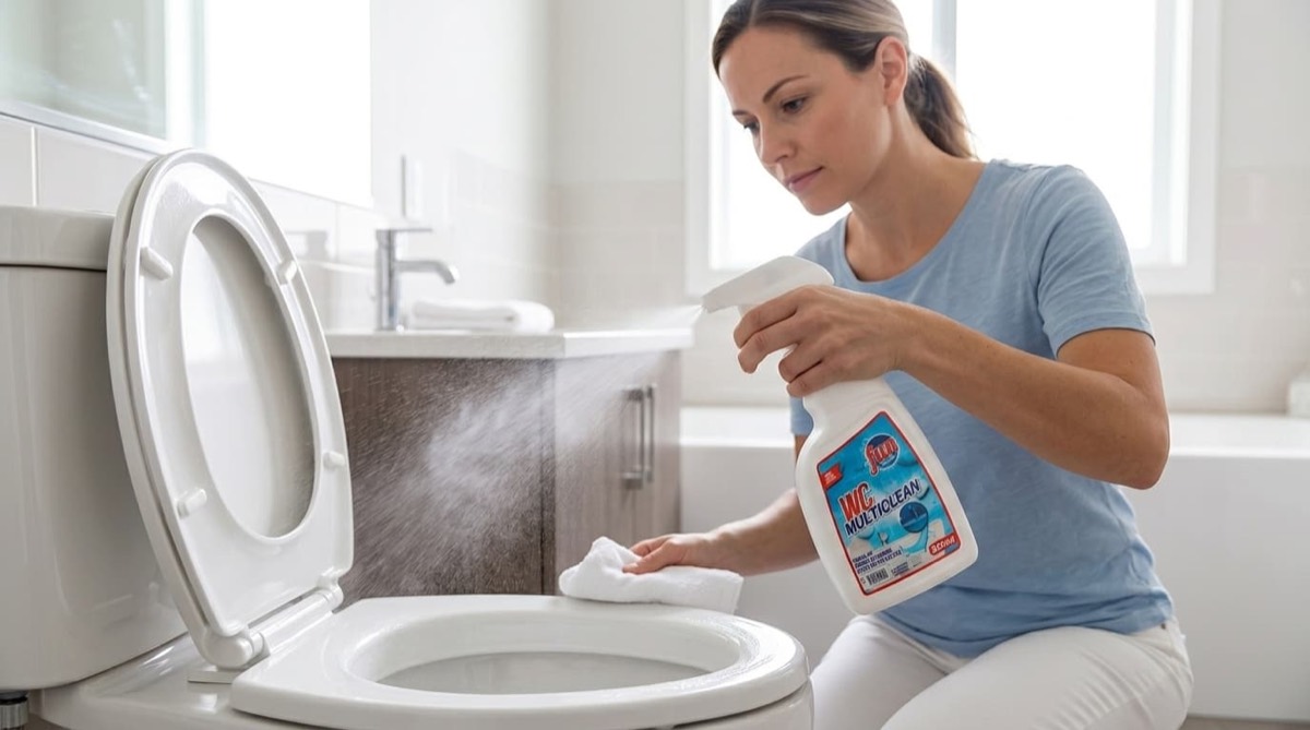 Nettoyage des toilettes avec le Spray Nettoyage WC Espirito Rebelde
