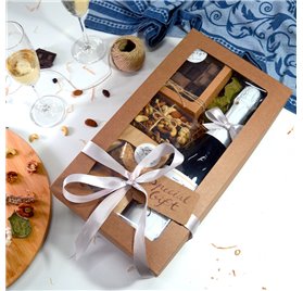 Caixa Gourmet L Kraft com Janela 350x190x105mm