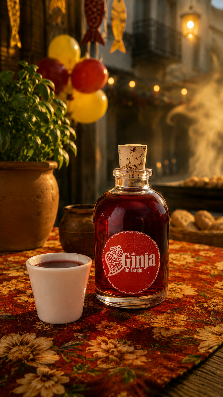 Garrafa de Ginja de Cereja com rótulo personalizado